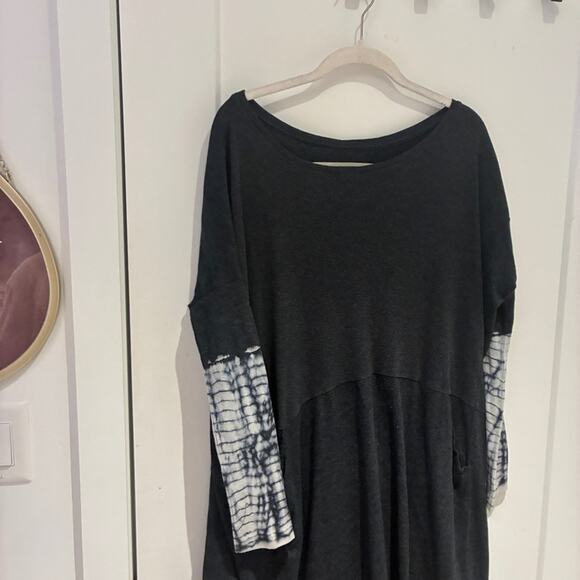 Raquel Allegra Charcoal Gray Long Sleeve Tunic Dress Sz Small - Picture 2 of 9